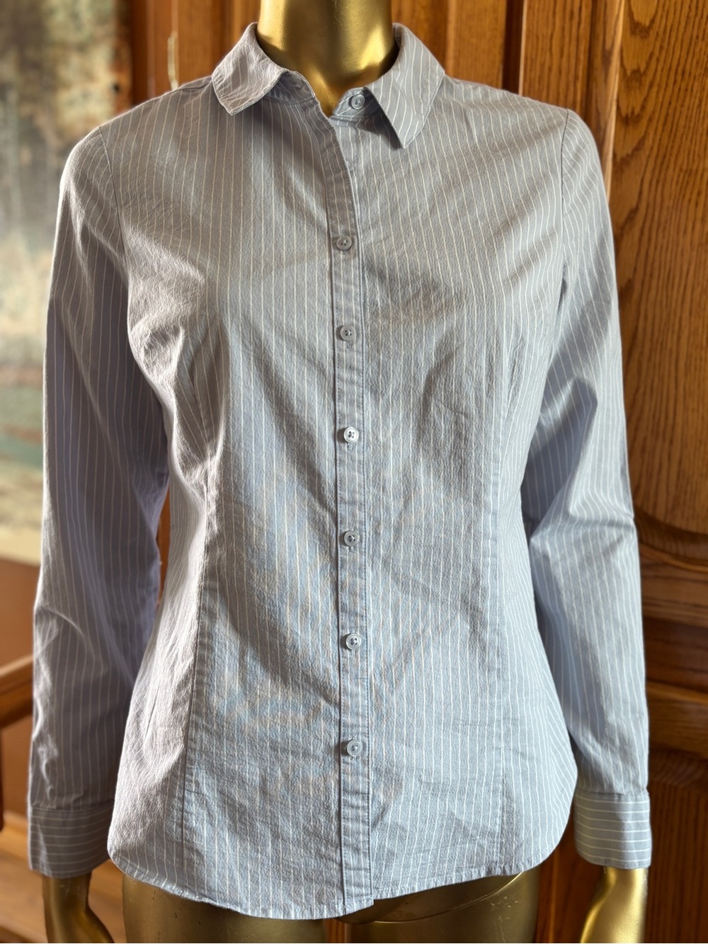 Essentials Light Blue Pinstripe Dress Shirt